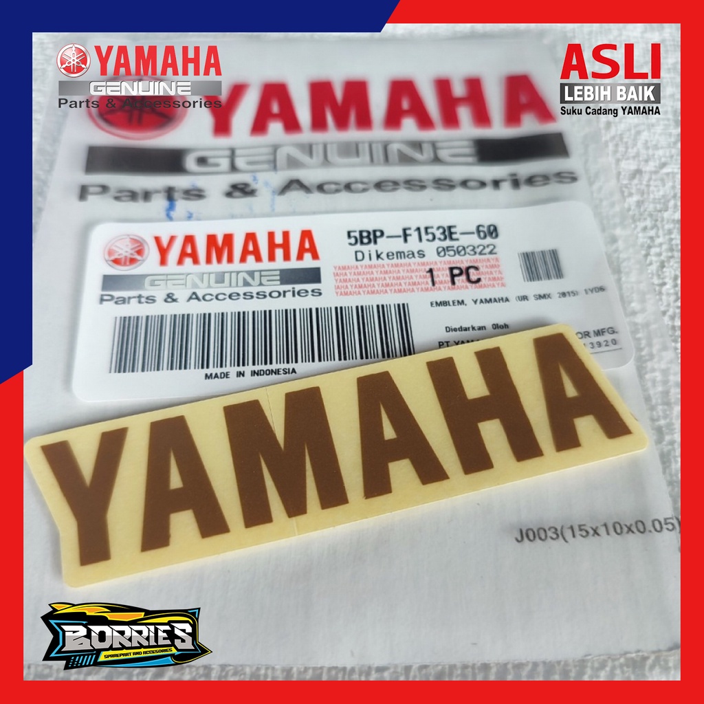 STIKER EMBLEM YAMAHA TUTUP TOOLBOX RX KING 2003 GOLD SE ASLI ORI ORIGINAL YAMAHA YGP 5BP-F153E-60