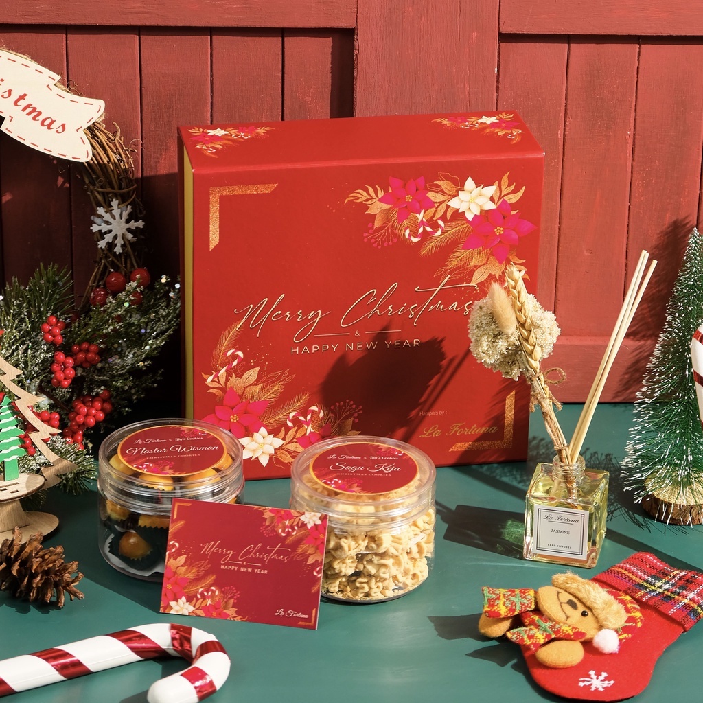 CHRISTMAS HAMPERS - LA FORTUNA I HAMPERS NATAL I REED DIFFUSER HAMPERS I CHRISTMAS GIFTBOX I CHRISTMAS COOKIES HAMPERS | HARDBOX CHRISTMAS HAMPERS