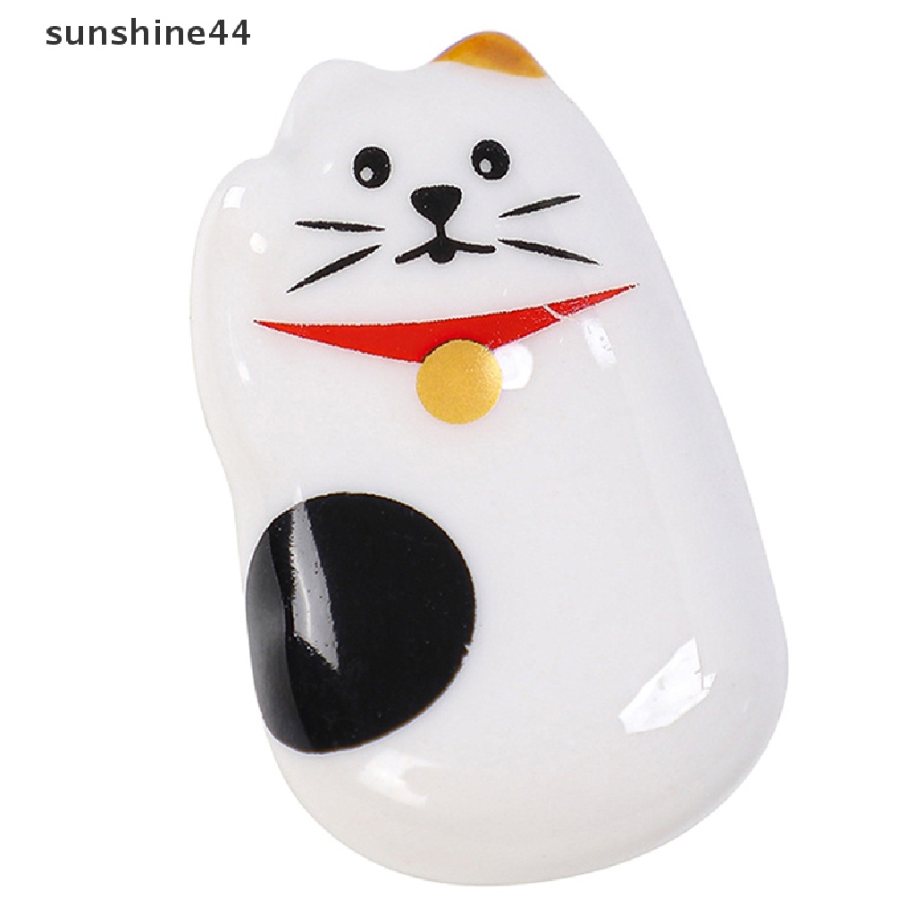 Sunshine Rak Holder Sumpit Desain Kucing Lucu Bahan Keramik