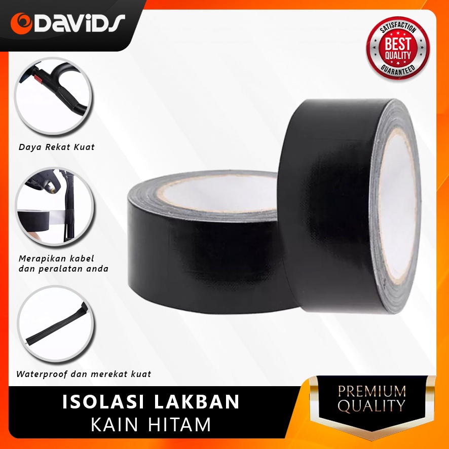 Lakban Hitam Kain Isolasi Jilid Cloth Tape Solasi Selotip Serbaguna