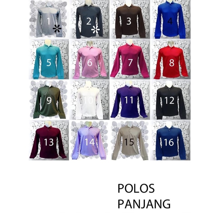 Kaos kerah lengan panjang FO POLOS / Kaos polo katun Premium / kaos kerah FO lengan panjang polos / 