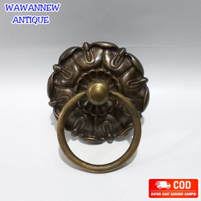 Handle Pintu / Tarikan Pintu Rumah Gebyok Kuningan Antik 074 075 10cm