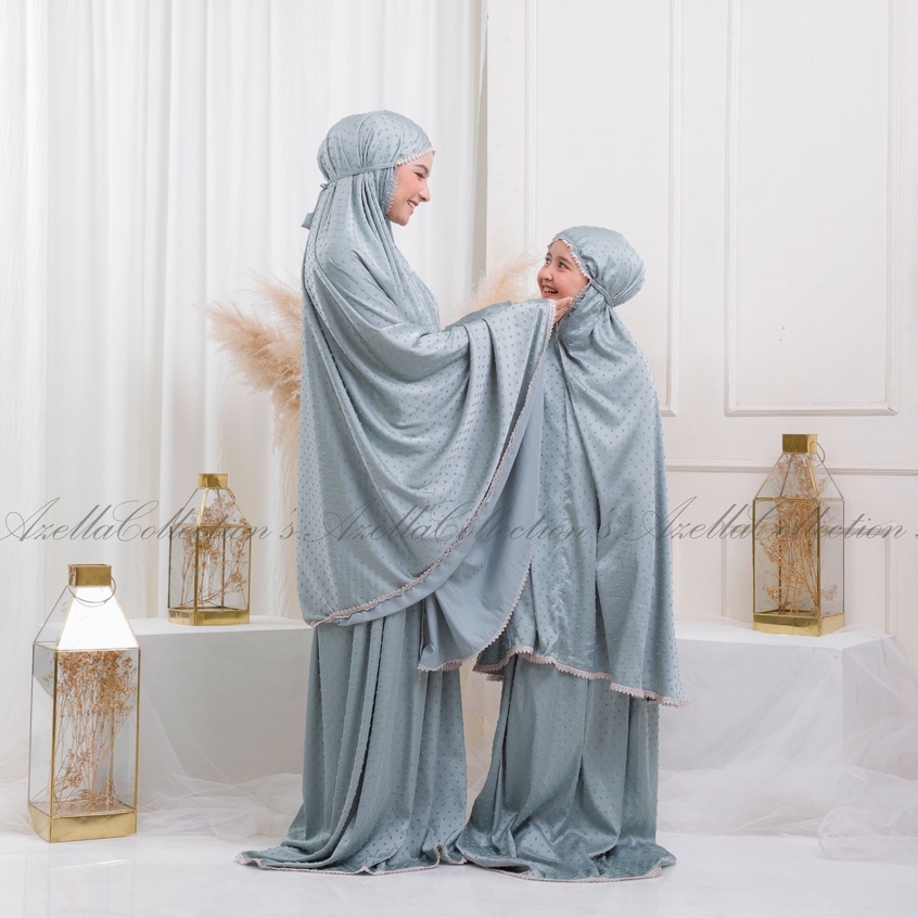 Mukena Couple Dewasa dan Anak Material Armani Uragiri