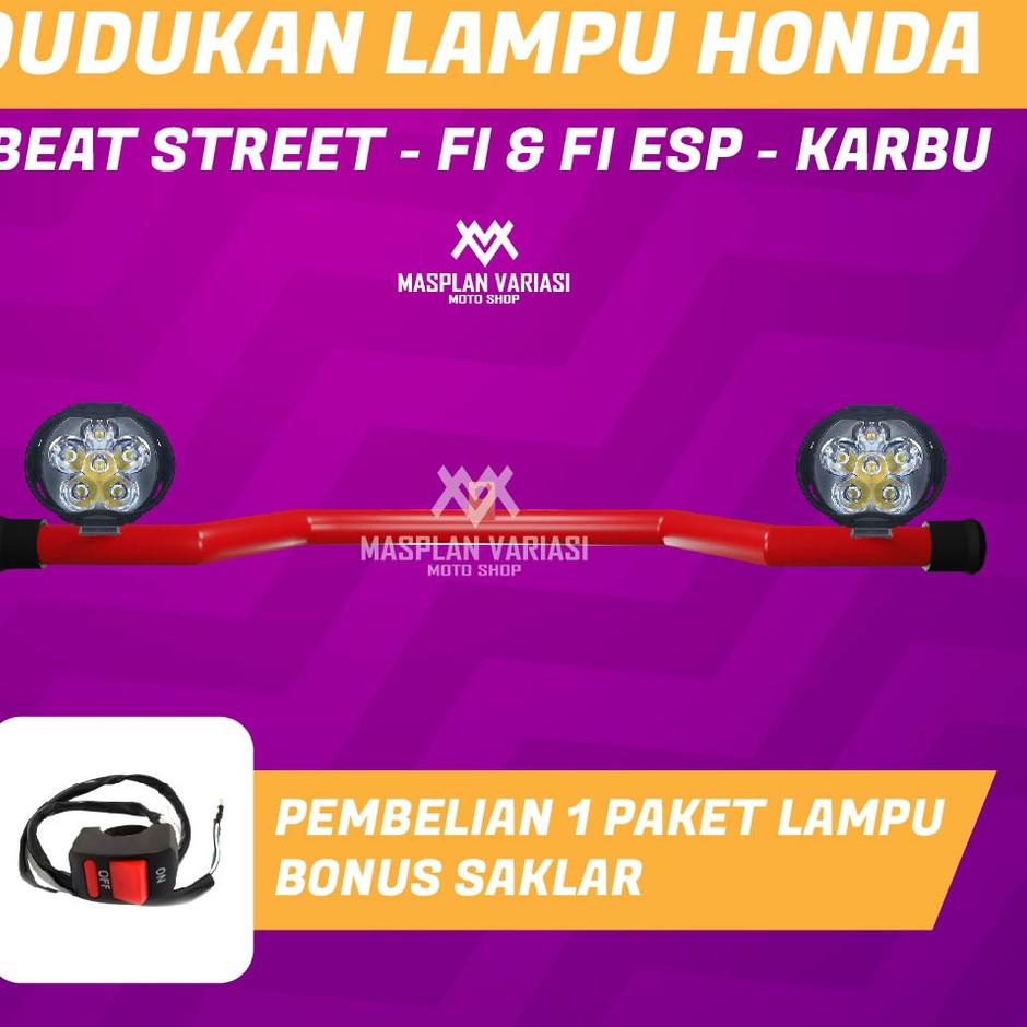 옷 Crashbar Dudukan Lampu Tembak Beat Fi / Beat Street / Beat Fi Esp / Beat Karbu Best