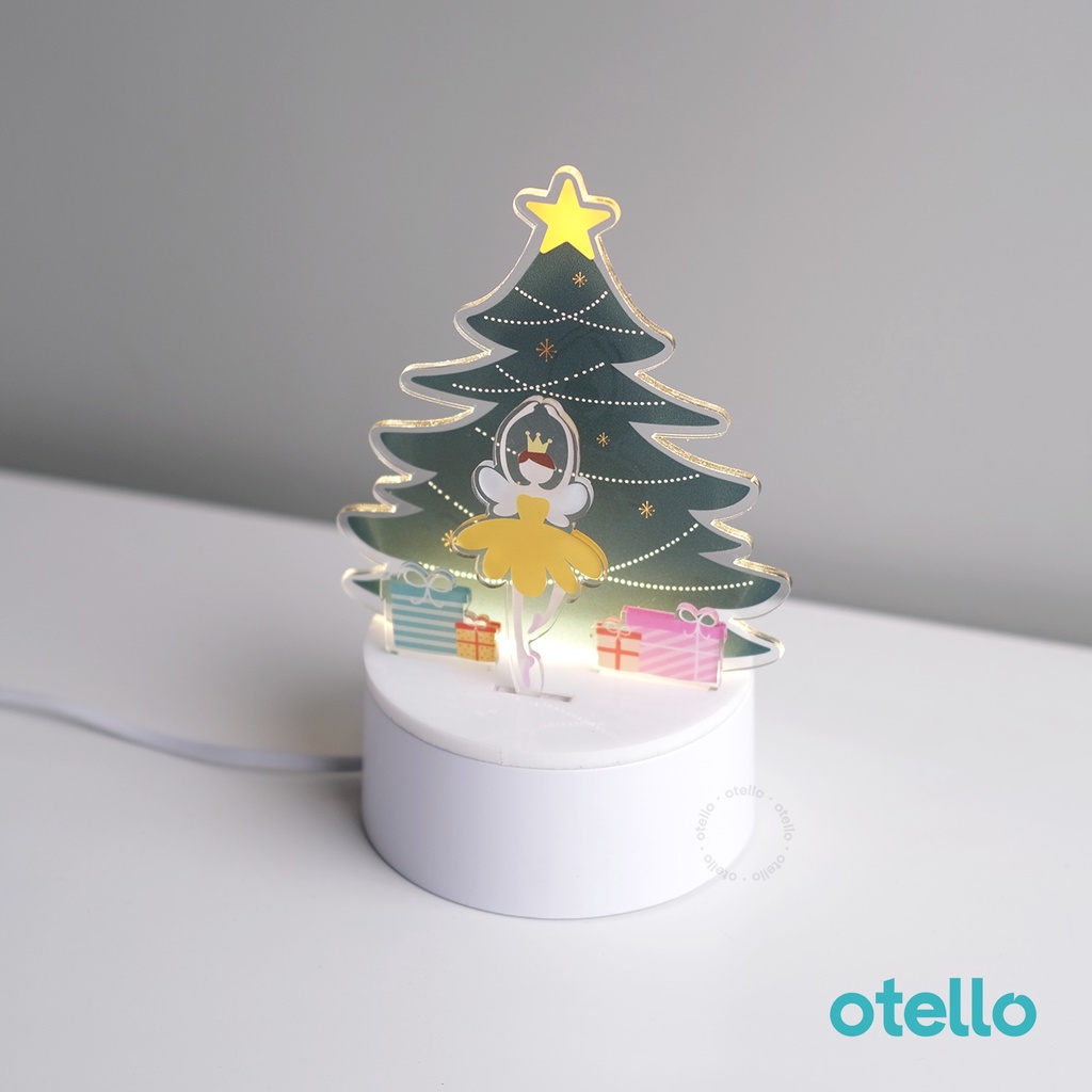 Christmas Acrylic Lamp Dekorasi Lampu Meja Natal Carol Ballerina Hiasan Hadiah Pajangan Xmas Gift Hampers