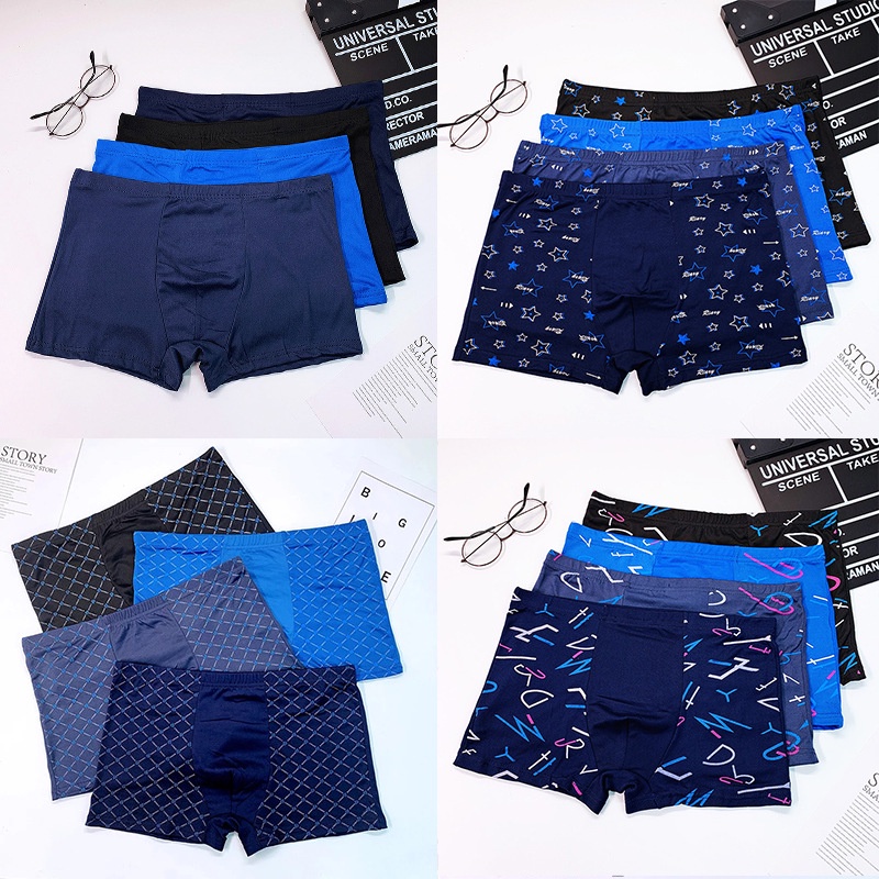 (COD) Celana Boxer Pria Sexy Celana Dalam Pendek  Pakaian dalam Pria Polos Y01-1