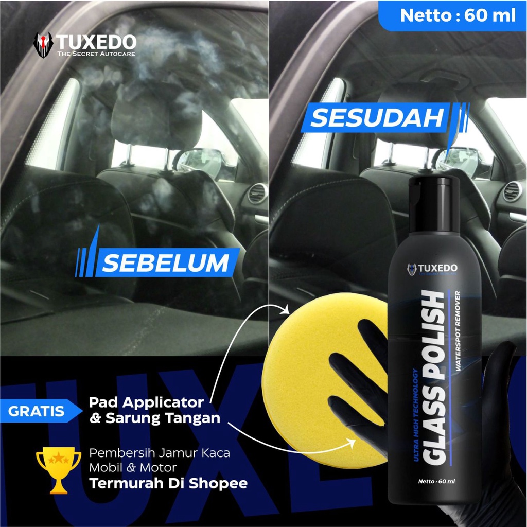 Paket Elegant Premium. By : Tuxedo Autocare (Fuel Saver Penghemat BBM, Premium Black Penghitam Body, Glass Polish Pembersih Jamur Kaca, Nano Coating Pengkilap Body)