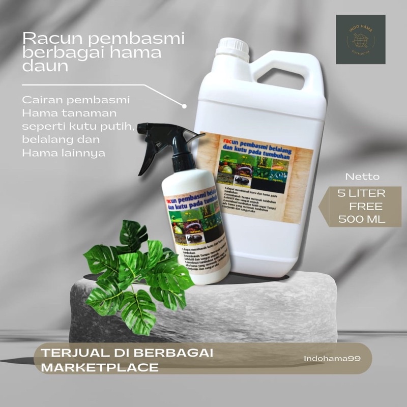 Pembasmi Hama daun,kutu putih,ulat dan lainnya isi 5liter free spray 500ml