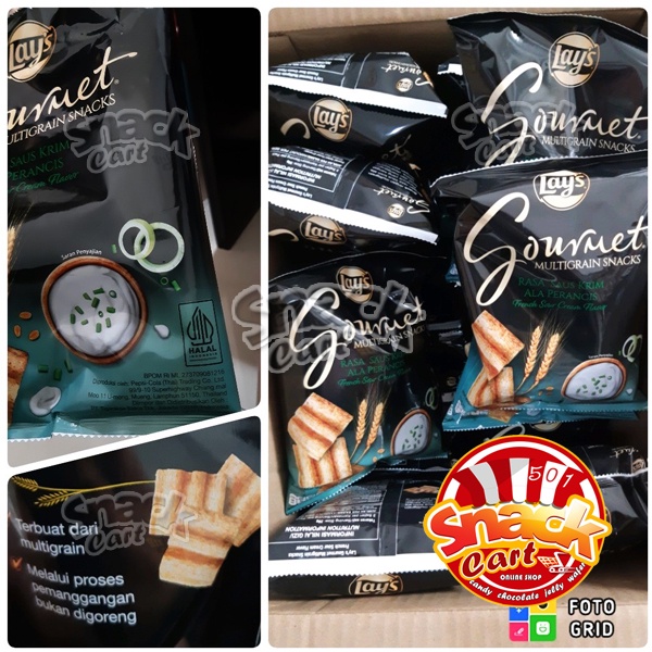 

LAYS Snacks Panggang Multigrain GOURMET French Sour Cream Flavor @56 g