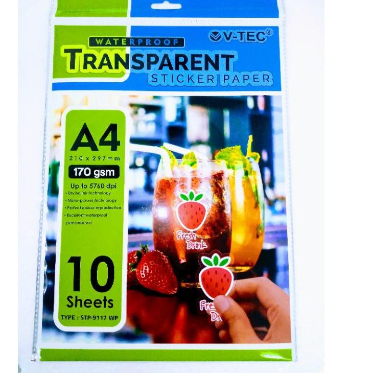 

═╬═ V tec kertas sticker transparant photo paper kertas foto stiker transparan waterproof anti air A4 A3 135 160 170 gr