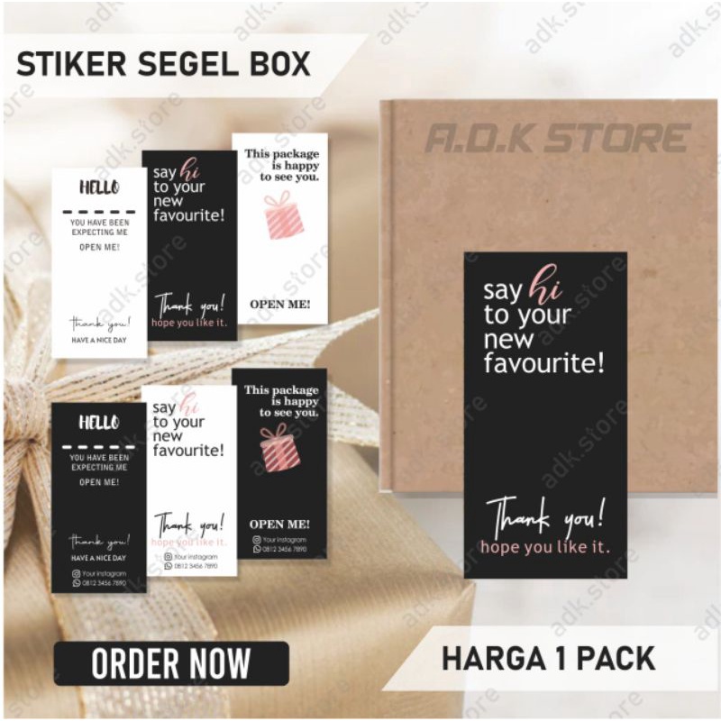 

[1 PAK] STIKER SEGEL BOX HITAM PUTIH | STIKER SEGEL HAMPERS