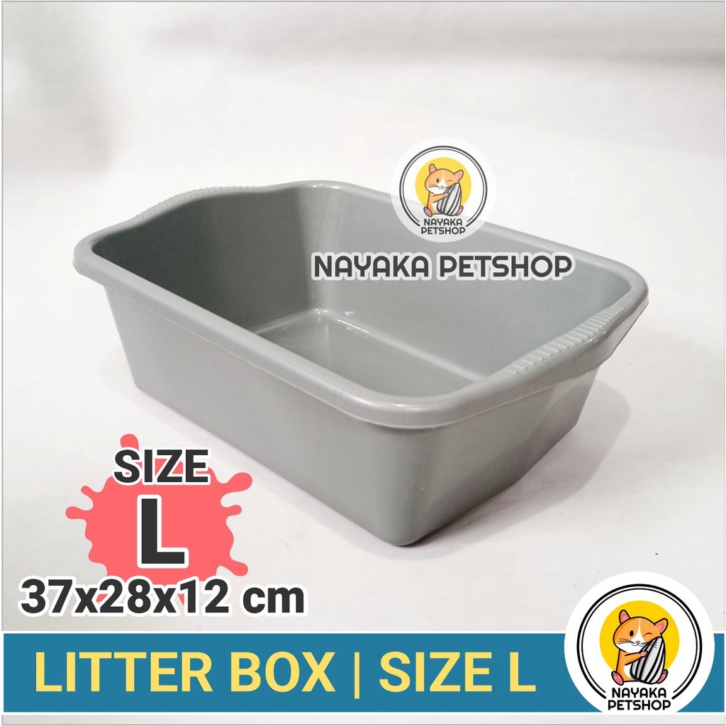 Size L Litter Box Kucing Bak Pasir Baki Zeolit Gumpal Wangi Wood Pellet Cat Toilet Kotak Kotoran Hewan