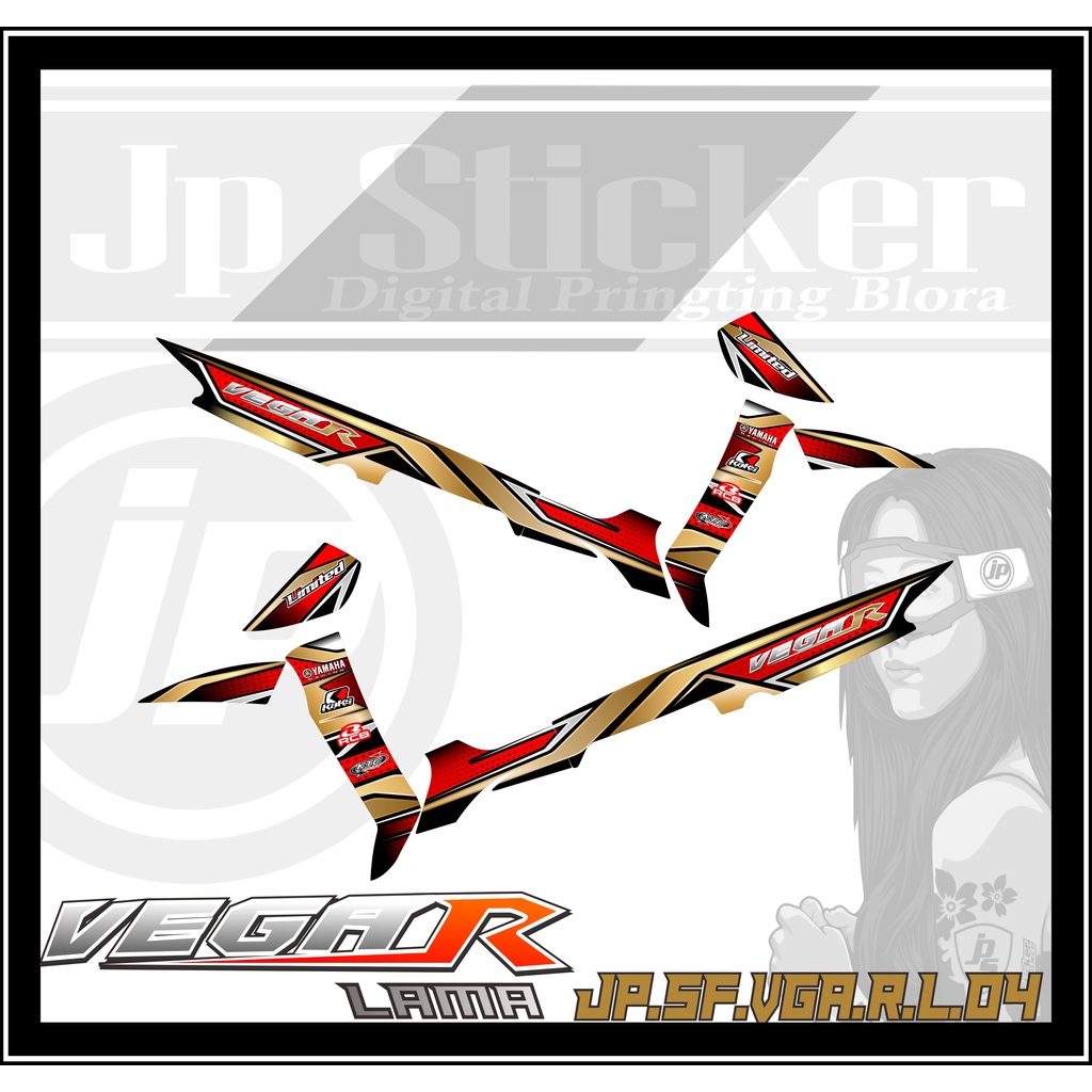 Jp Sticker Vega R Lama - Stiker Striping Vega R Lama List Aksesoris Motor Keren Desain Racing JP-04