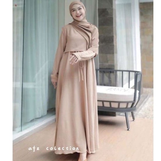 ANDIN DRESS X RIA RICIS / GAMIS RIA RICIS / GAMIS WANITA RAYON CRINKLE / DRESS ROMPI WANITA KEKINIAN / KOREAN LOOK PAKAIAN WANITA /  BAJU MUSLIM WANITA