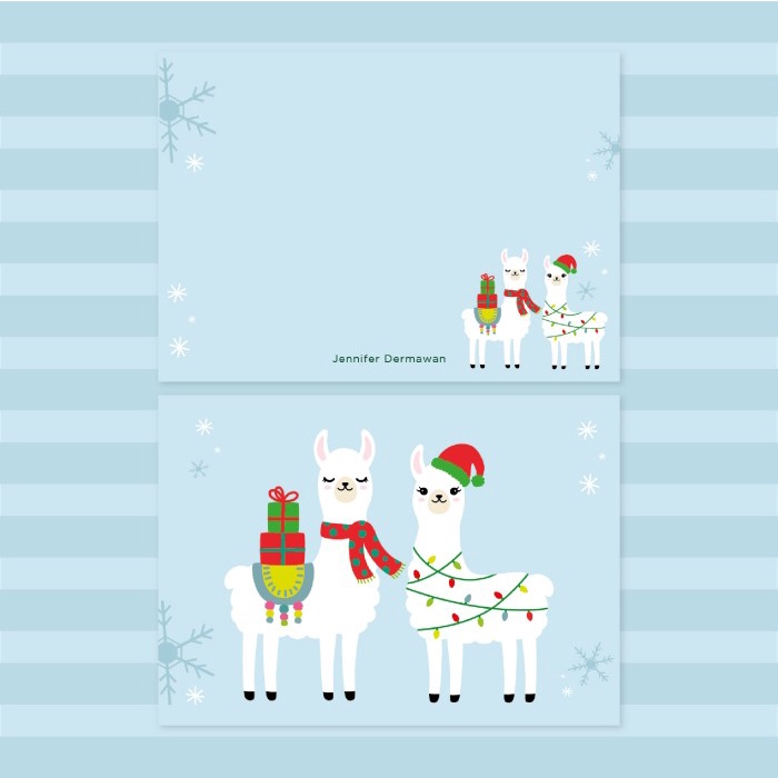 

2 SIDED NOTECARD - THE XMAS SET 3 (PERSONALIZED INITIALS/ NAME, 16PCS)