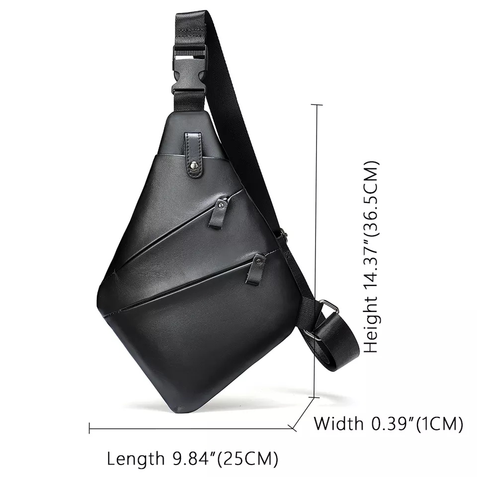 Tas Tipis Kulit Sling Bag / Tas Selempang Kulit Pria / Tas Bahu