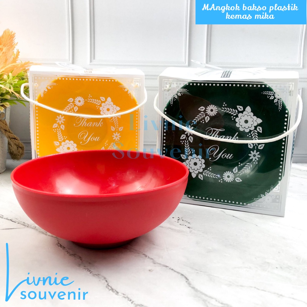 Souvenir Mangkok Bulat Plastik Warna Besar