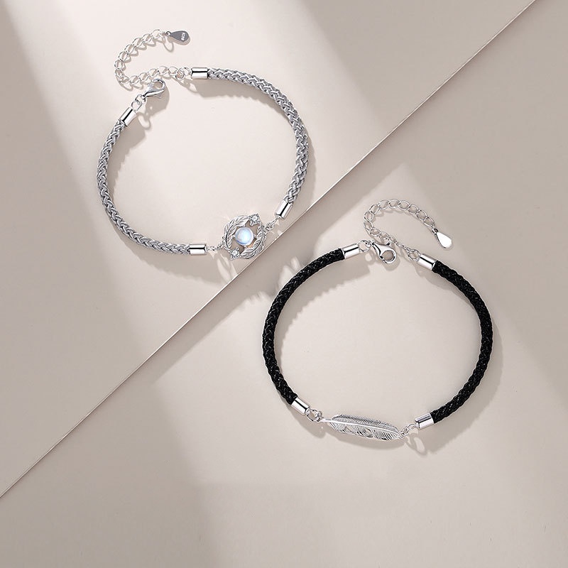 Gelang couple Sterling silver S925-Feather Gelang Pasangan gelang fashion  perak asli S925 Original Arctic Deer