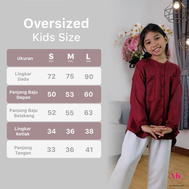 KEMEJA OVERSIZE COUPLE IBU DAN ANAK KEMEJA KHILA