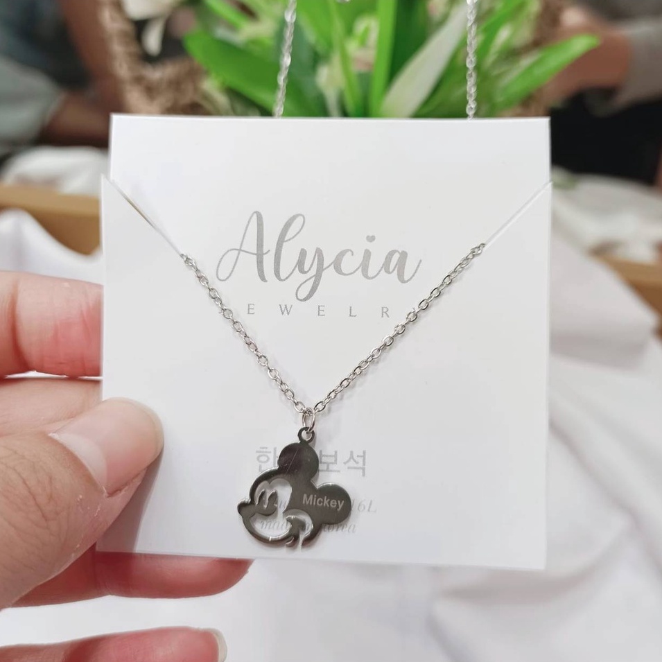 kalung anak silver mickey titanium by alycia anti karat