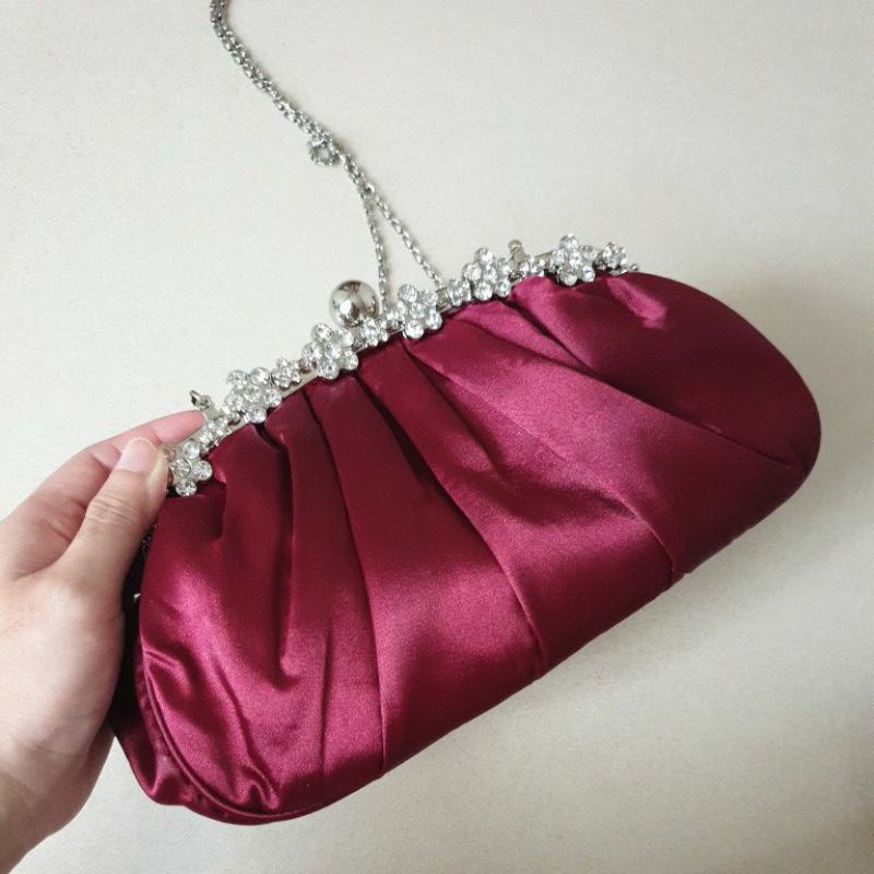 (PRELOVED) Elizabeth Tas Pesta Maroon