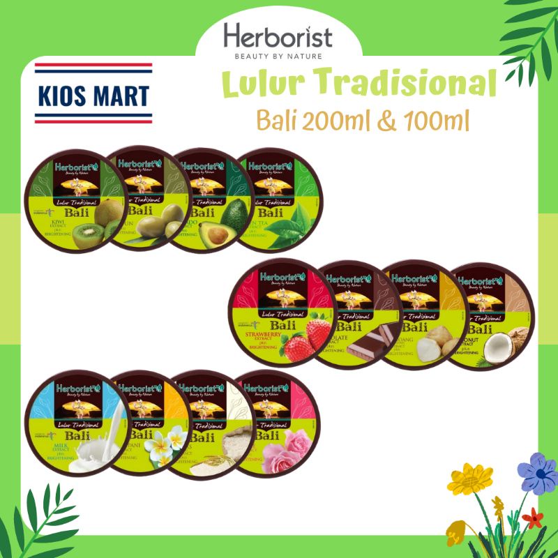 Herborist Lulur Tradisional Bali 100g &amp; 200g | Milk | Strawberry | Zaitun | Bengkoang