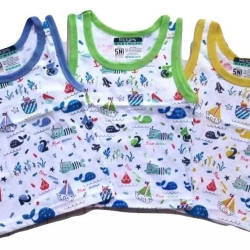 3pcs Baju Anak Kutung Ridges -  Baju Kaos Singlet Anak bayi harian Laki dan Perempuan tokozifa25