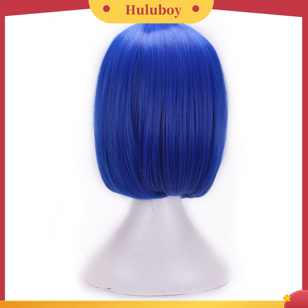 Wig Rambut Pendek Lurus Bahan Serat Suhu Tinggi Untuk Wanita