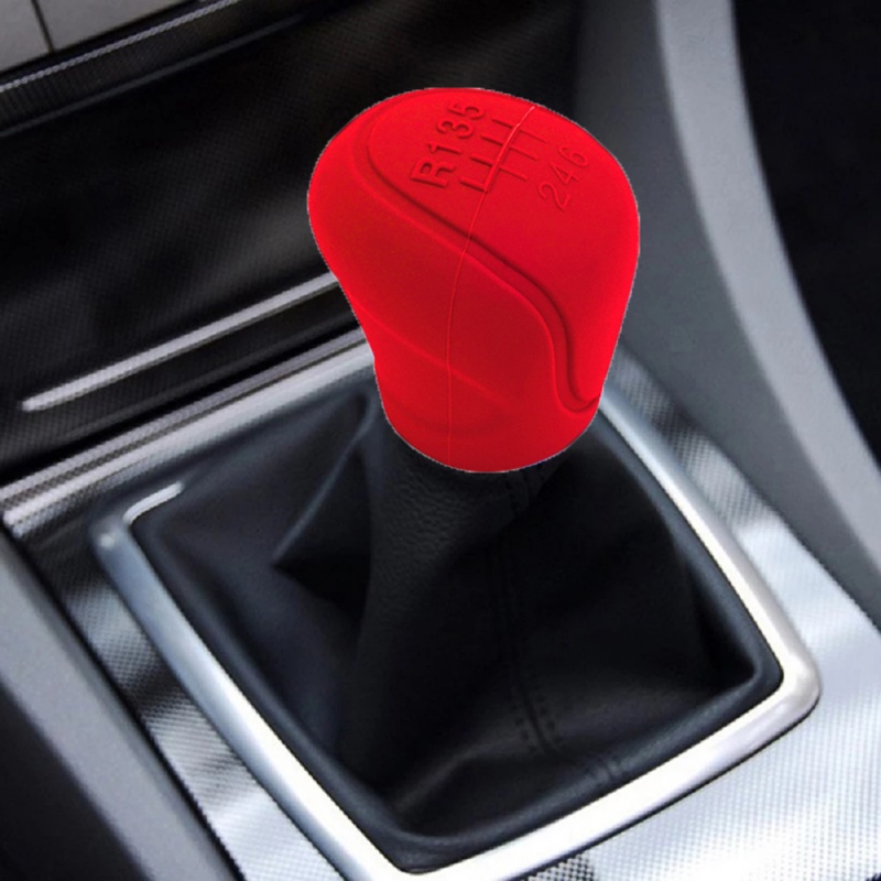 Car Auto Manual Silicone Shift Gear Head Knob Cover Rem Tangan Pelindung Rem Tangan GRIP Shifter 6-speed Aksesoris Interior Mobil