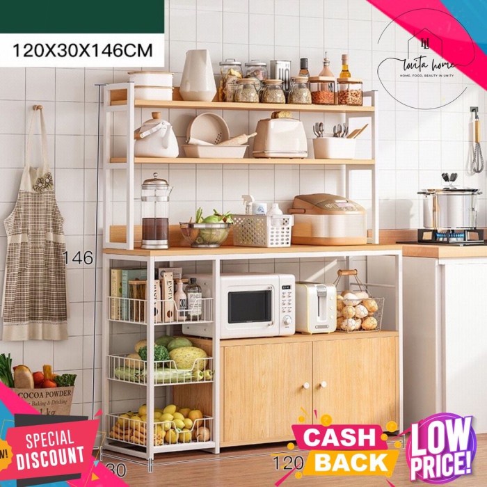Rak Rak Dapur Susun Minimalis / Rak Oven Microwave / Rak Serbaguna Besar