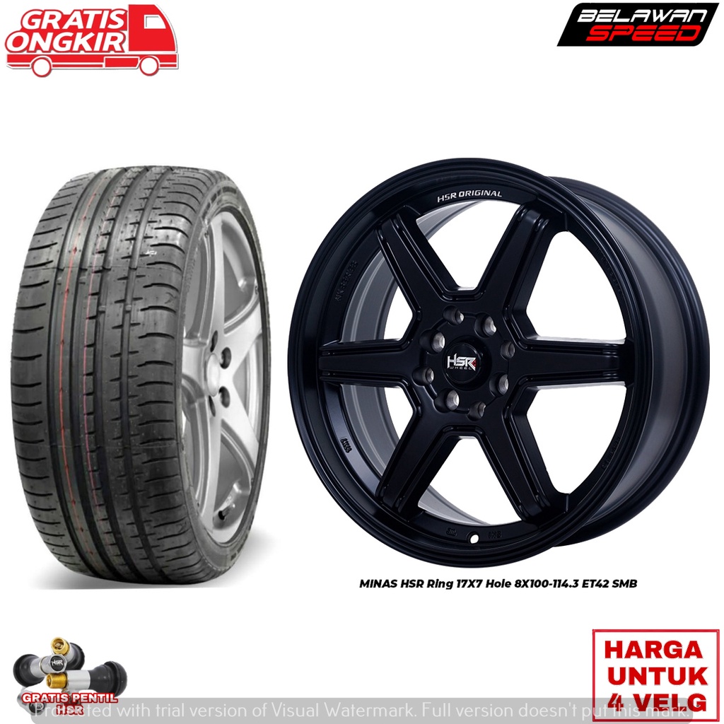 PROMO PAKETAN VELG MOBIL RING 17 HSR MINAS PLUS BAN ACCELERA/FORCEUM UNTUK JAZZ VIOS CITY FREED MOBI
