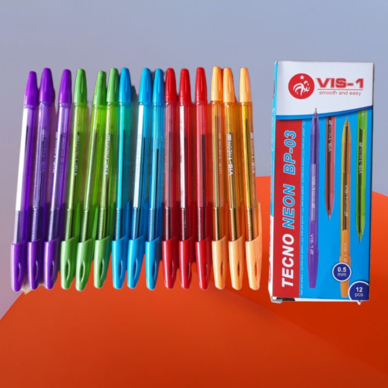 

TERLARIS Ballpoin Pulpen Techno Neon 0,5 mm (ecer warna random)