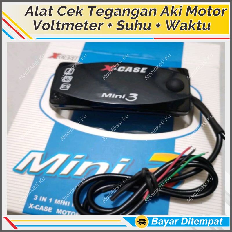 VOLTMETER MODISH DIGITAL WATERPROOF MULTIFUNGSI 12V DC: PENGUKUR SUPLAY ARUS ADAPTOR PENGUKUR TEGANG