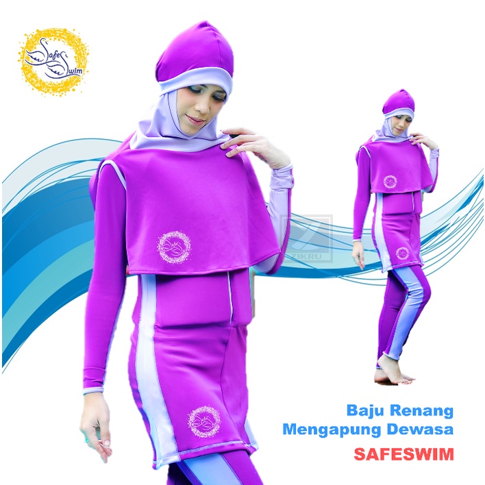 Baju Renang Mengapung Safeswim Dewasa Hijab Muslimah Ungu