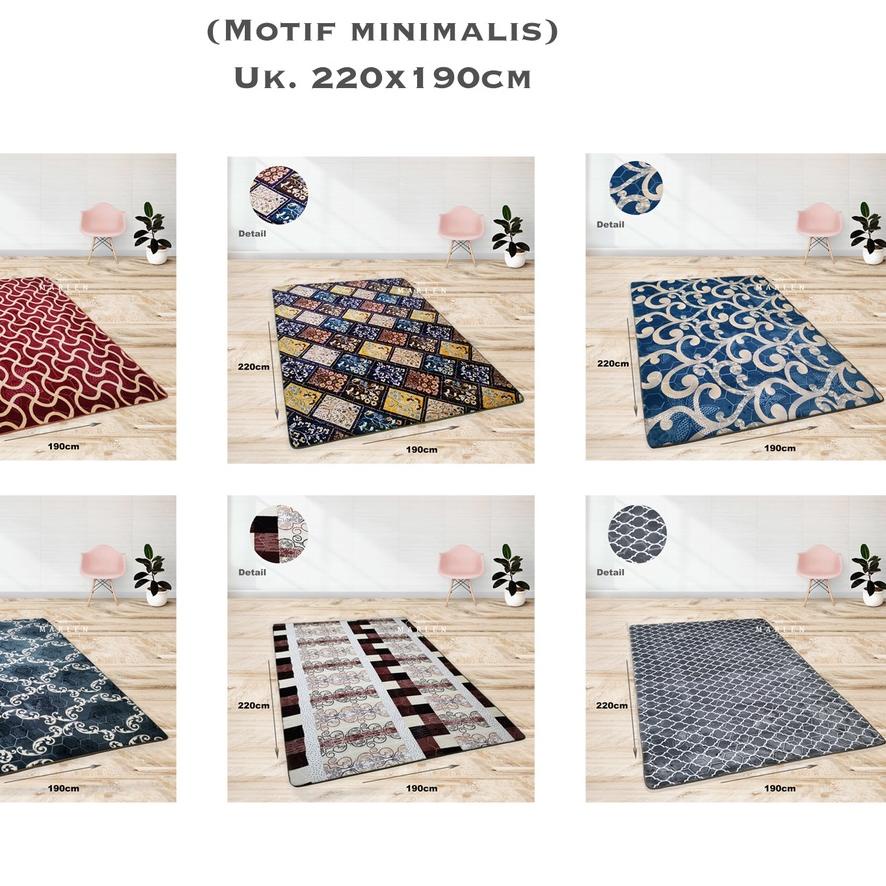 Terjamin Karpet Lantai Premium | Ukuran 190x220 | Motif Minimalis & Bunga | Karpet Malaysia | Karpet