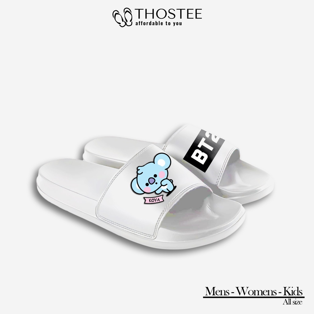 Sandal Slide White Phylon Design BT21 Koya Special Edition AioOfficial