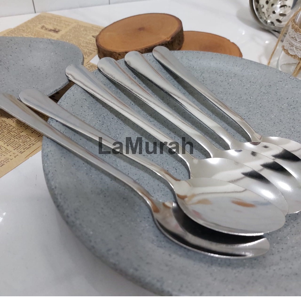 6 buah sendok garpu makan tebal polos BS