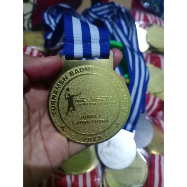 medali badminton/medali emas perak perunggu/logam Kuningan/