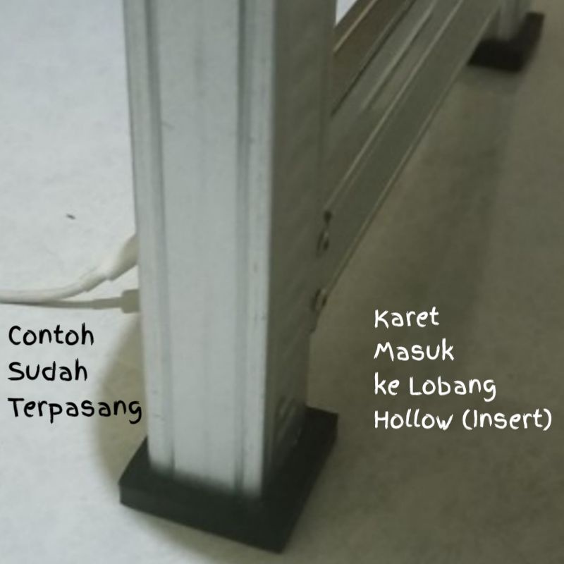 Kaki Karet Holo 3x3 / Kaki Besi Kursi Meja Rak hollow Solid