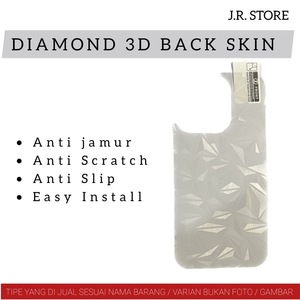 DIAMOND 3D Anti gores BELAKANG IPHONE 14 PRO MAX / 14 PRO / 14 PLUS / 14 / 13 PRO MAX / 13 PRO / 13 MINI / 13 / 12 PRO MAX / 12 PRO / 12 MINI / 12 / 11 PRO MAX / 11 PRO / 11