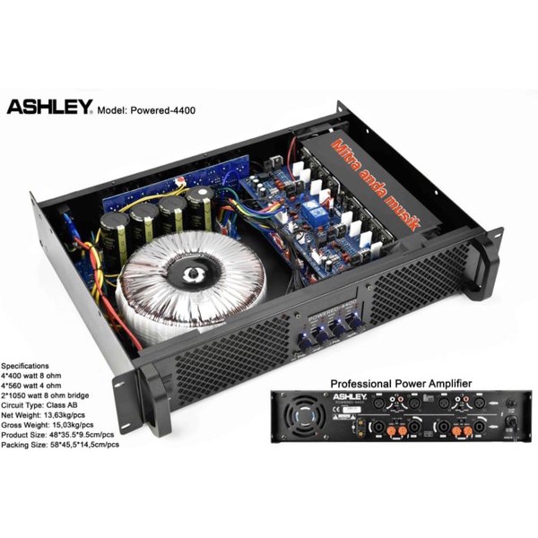 Power Amplifier Ashley Powered4400 Original 4 Channel