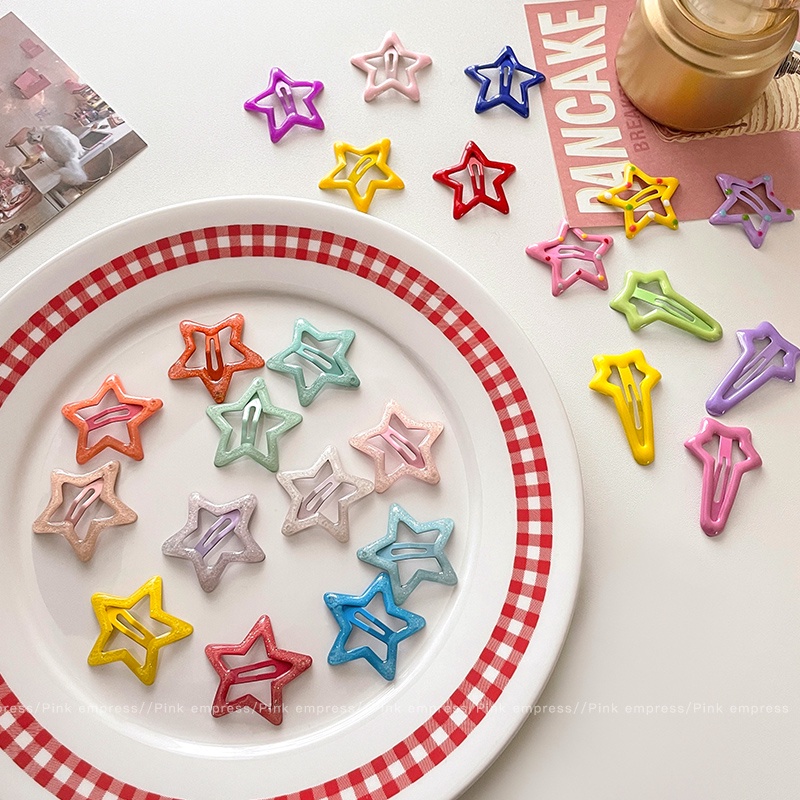 Kid Cute Star Hair Pin Gadis Bayi Bintang Berujung Lima Little Girl Klip bb