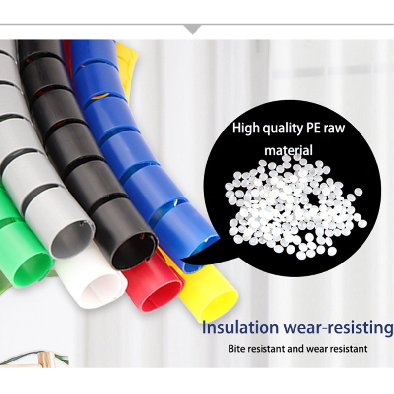 Zzz 6.5FT Cord Management Sleeve Coiled Cable Organizer Holder Untuk Rumah Kantor PC TV