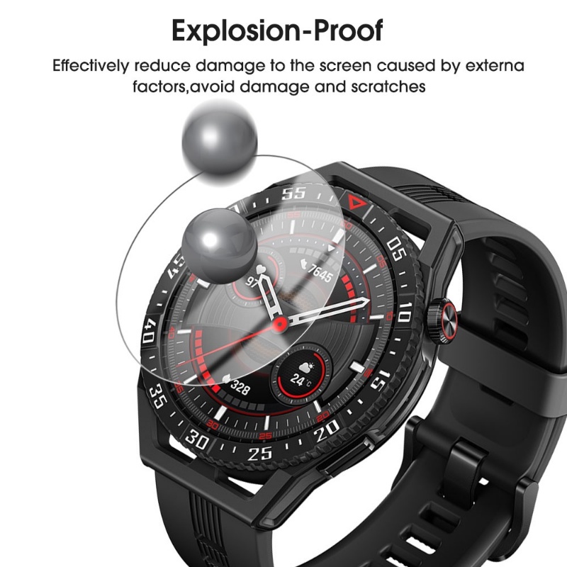 1pcs Pelindung Layar Untuk Huawei Watch GT3 SE/ Tempered Glass Film Transparan Anti Gores/Pelindung Jam Tangan Full Coverage