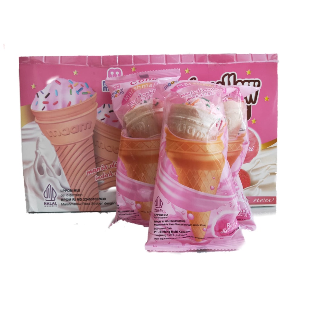 Marshmallow Manis Lezat / Maam Marshmallow / Marshmallow dengan Cone 24 pcs