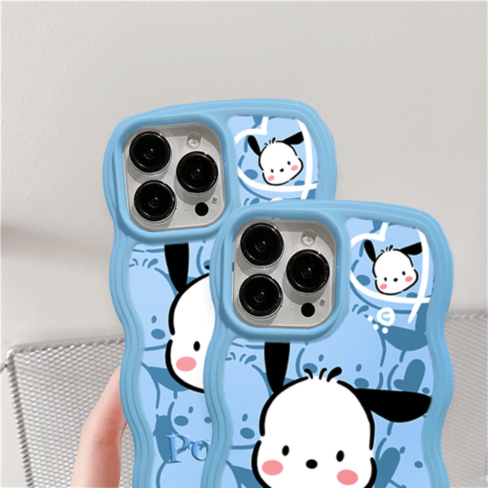 Realme 10 C33 C30 C31 C35 C21Y C25Y RealmeC11 C25 C17 C15 C12 C3 C2 Realme 7i 5 5i 6i 7 Pro Pochacco Tepi Gelombang TPU Phone Case Cover