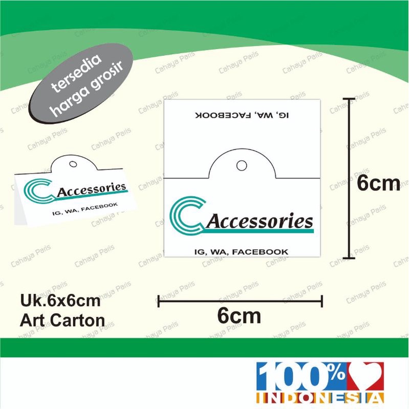 

Hang Tag Lipat Custom Cutting 6x6cm
