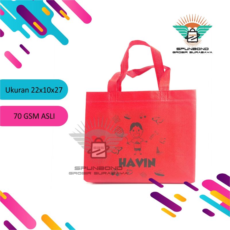 tas spunbond 27*10*22 sablon custom
