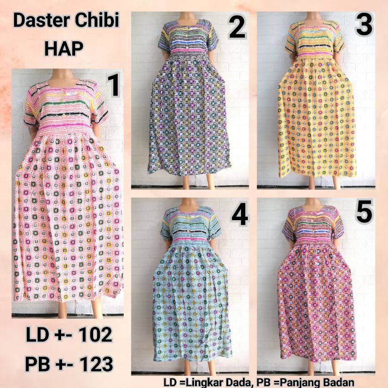 Daster Chibi Lengan HAP Adem Rayon Busui Friendly BLKC + YIYA