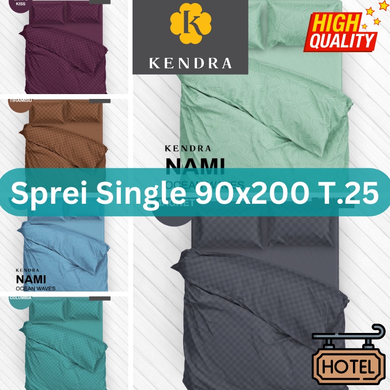 Sprei Kendra Polos Jacquard Ukuran Kasur Extra Single 90x200 Tinggi 25cm